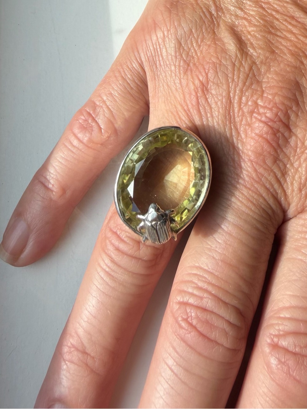 Stephen Dweck Sterling Silver citrine Statement Ring - Picture 7 of 8